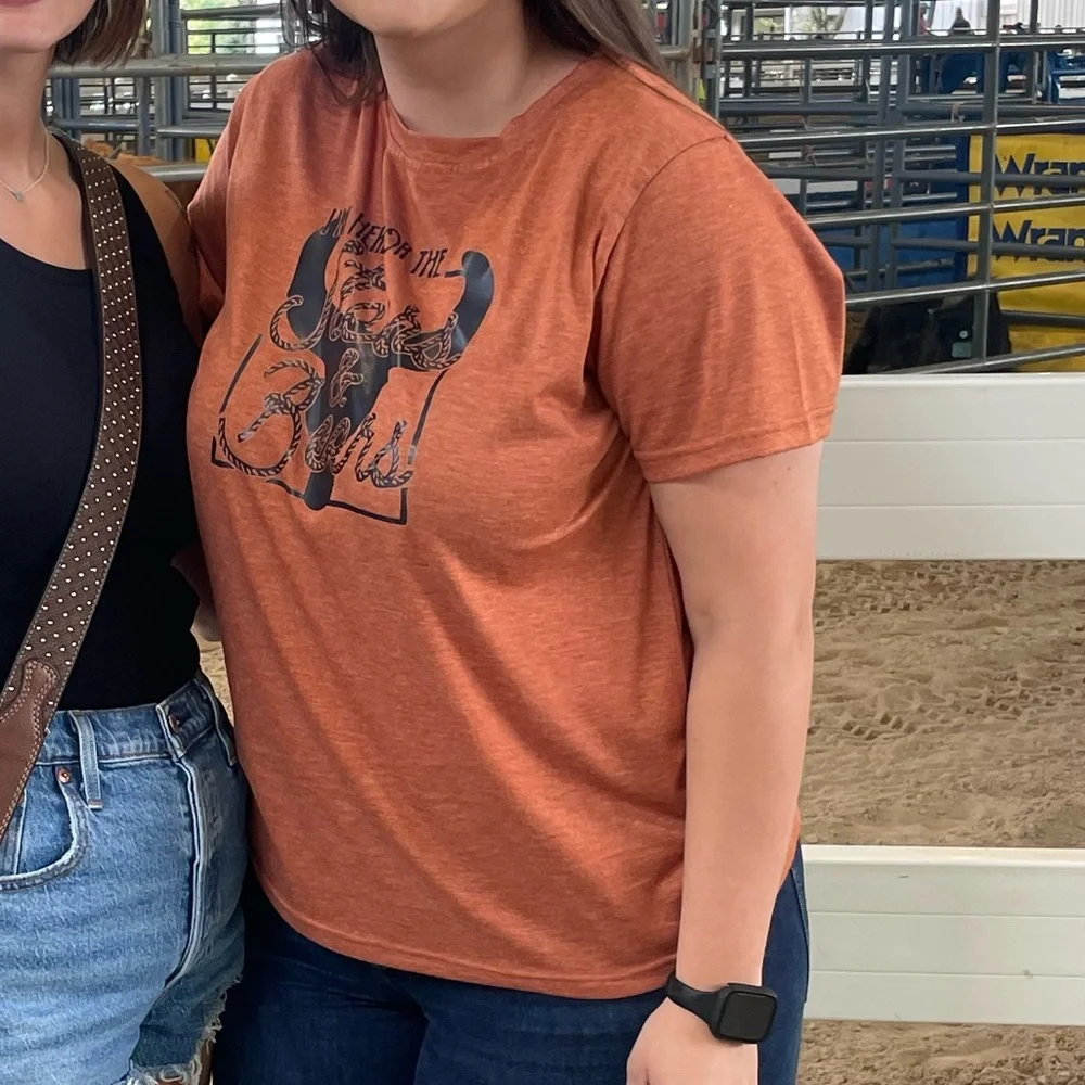 SHEIN- Rust Orange- Steer Tshirt- Size XL